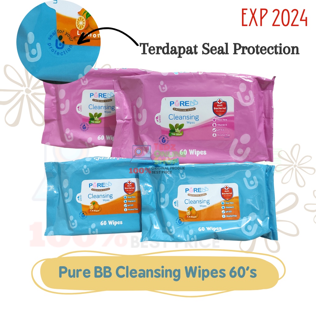 Pure BB Cleansing Wipes Antibacterial 60'S
