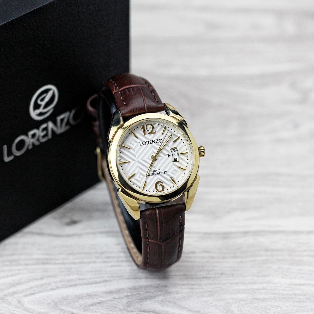 BISA COD! Jam Tangan Cewek Wanita LORENZO 1052 FREE BOX DAN GARANSI ORIGINAL Bulat Import Murah Mewah BONUS BATERAI CADANGAN!