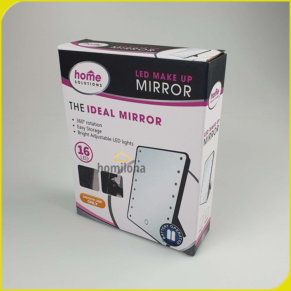 Home Solutions Cermin Make Up Mirror 16 LED Light A3107 Black