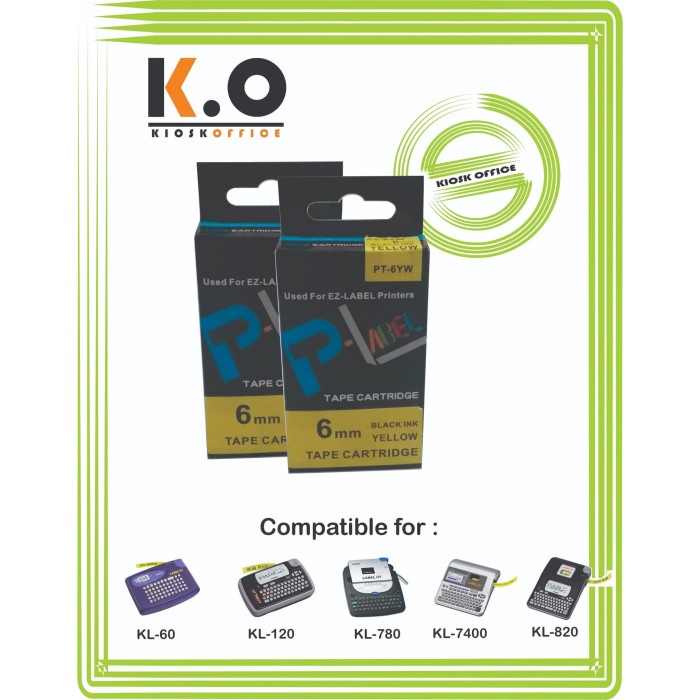 

PITA LABEL TAPE PRINTER CASIO 6MM WARNA KUNING