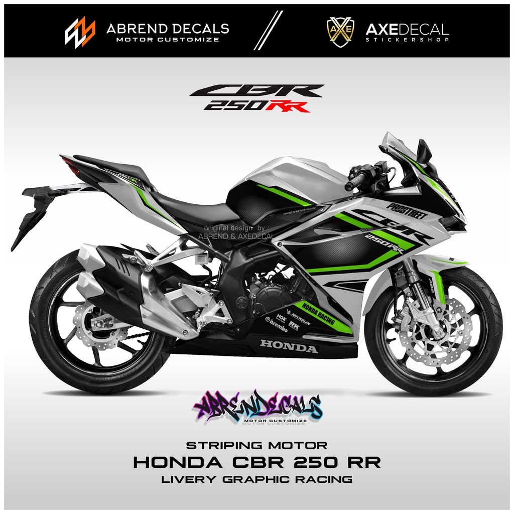 Jual Striping CBR 250 RR Livery Graphic Pearl Robotic White Custom ...