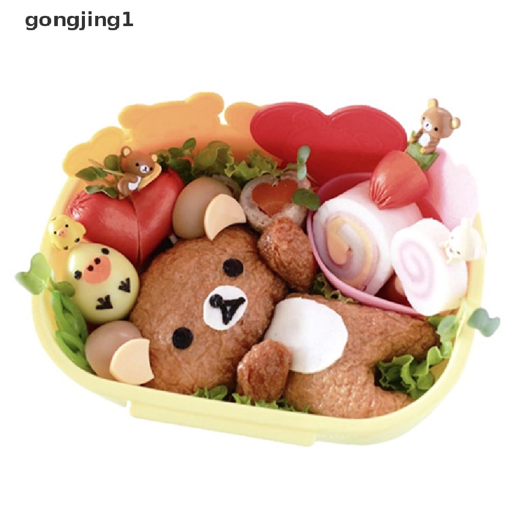 Ggg 8pcs Pilihan Makanan Hewan Bear shaped Mini Forks Anak Lucu Garpu Buah Bento Decor ID