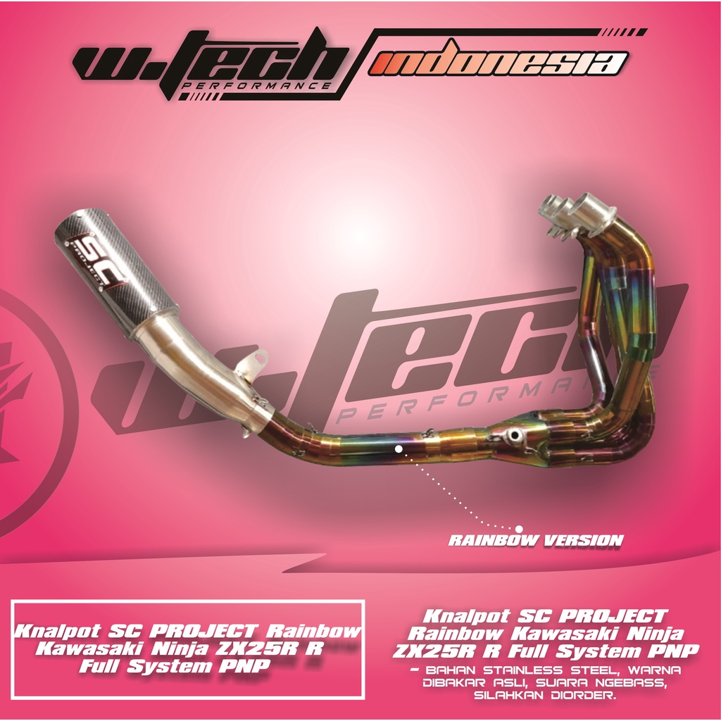 Knalpot SC PROJECT Rainbow Kawasaki Ninja ZX25R R Full System PNP WTECH