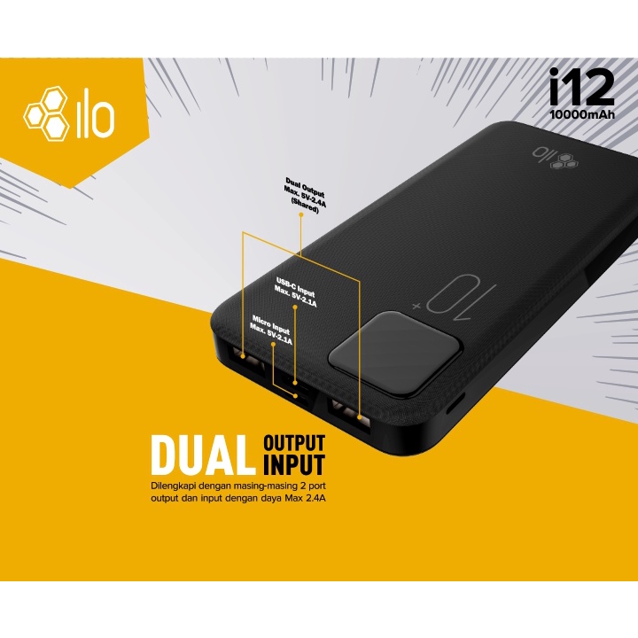 Power Bank ILO i12 10000mAh Smart Detect Charging