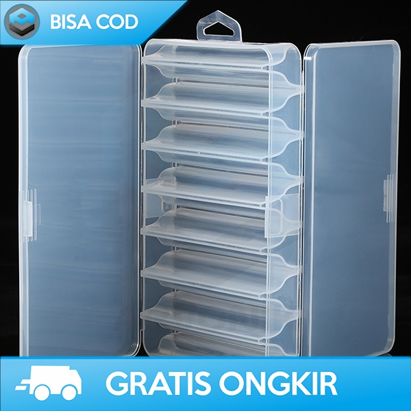 BOX PENYIMPANAN PERALATAN MANCING 14 SLOT BY LIXADA TRANSPARAN LX01