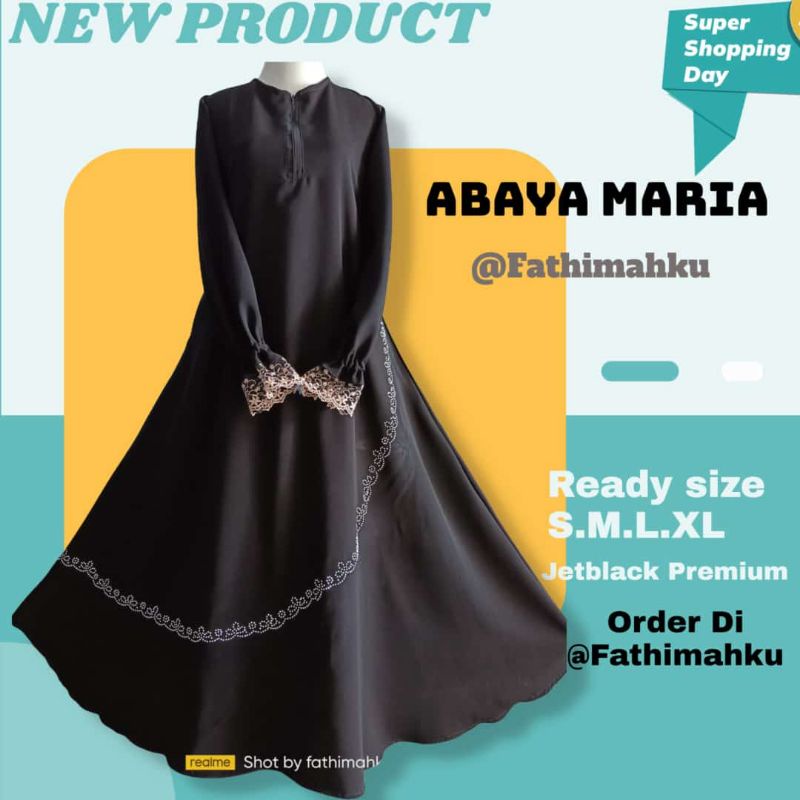 Abaya Maria Manik Gamis Jetblack Jubah Masturoh Termurah Temboro