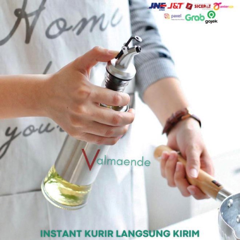 Botol Minyak Tempat Bumbu Dapur Botol Serbaguna GSF 10190 Botol Kaca Stainless 300ml