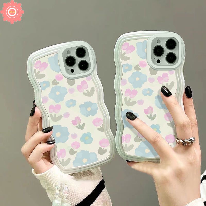 Redmi Note 10 9 8 11Pro + 9Pro 11 9s 10s 10 Pro MAX Plus Redmi A1 A1+ 9 9A 9T 10C 10 10A 9C NFC 11T Pro POCO M3 X3 NFC PRO Wave Edge Fresh Watercolor Blue Flowers Soft TPU Case