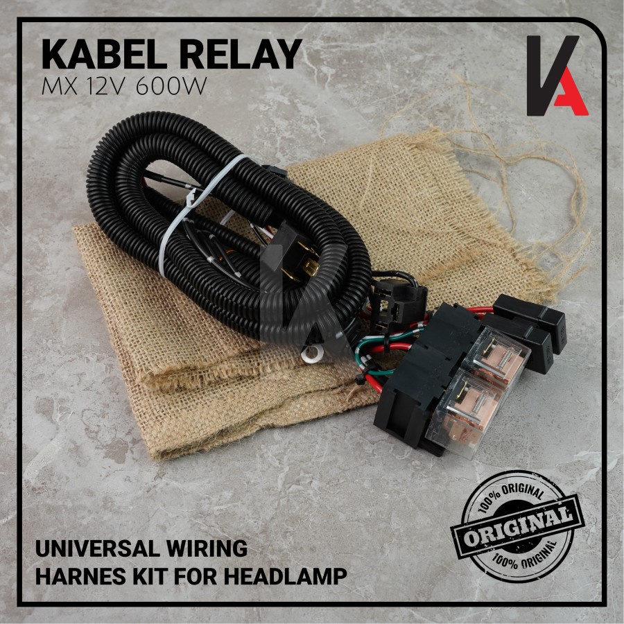 KABEL RELAY SET MX LAMPU DEPAN HEADLAMP H4 MOBIL 2 RELAY ORIGINAL