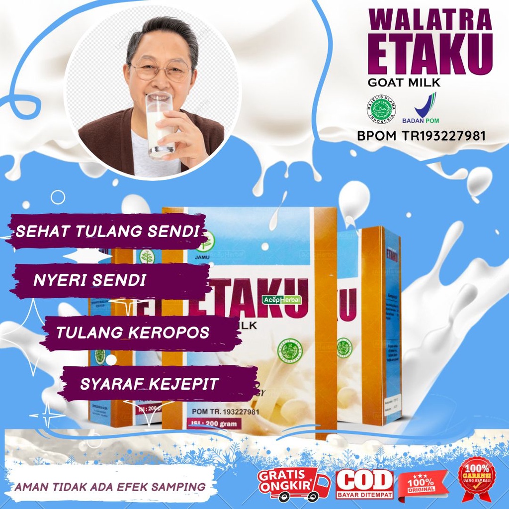 

Susu Untuk Tulang dan Sendi Saraf Kejepit Tulang Keropos Pengapuran Tulang Osteoporosis Sakit Pinggang Nyeri Sendi Susu Anti Asam Urat Rematik Etaku Goat Milk Original