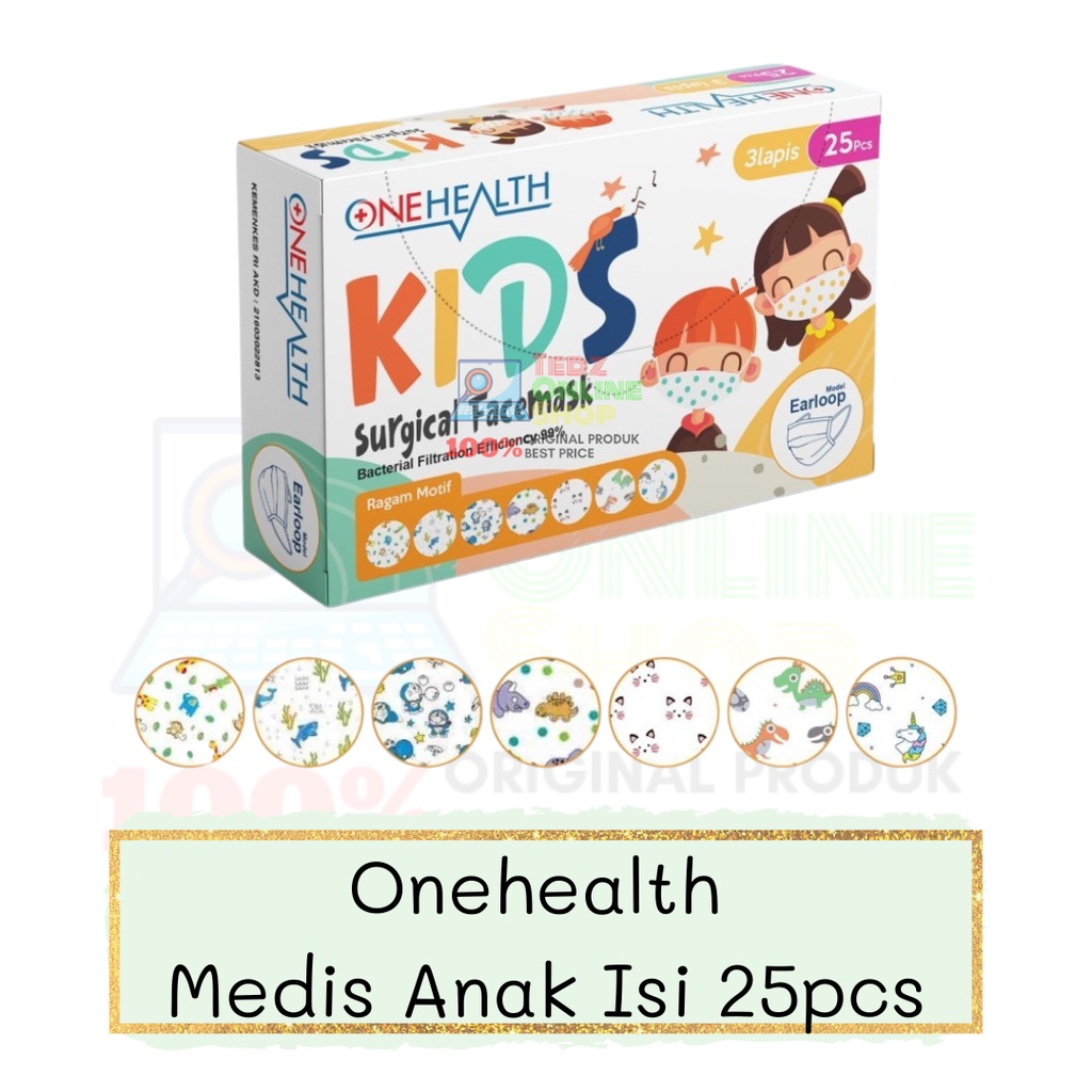 Onehealth Masker Medis Anak Isi 25 pcs Earloop