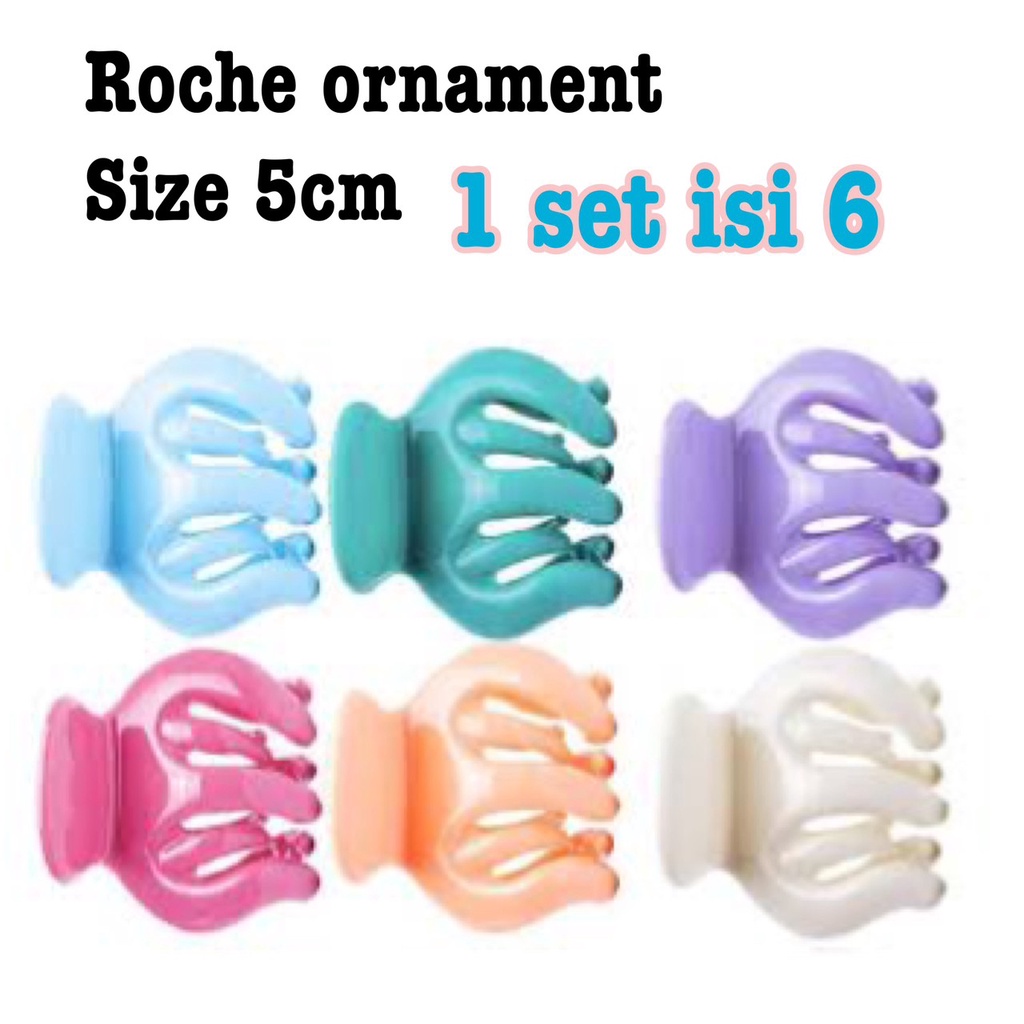 grosir jepit rambut jedai original thailand roche ornament 5cm gigi 5 ( isi 6 pcs) besar