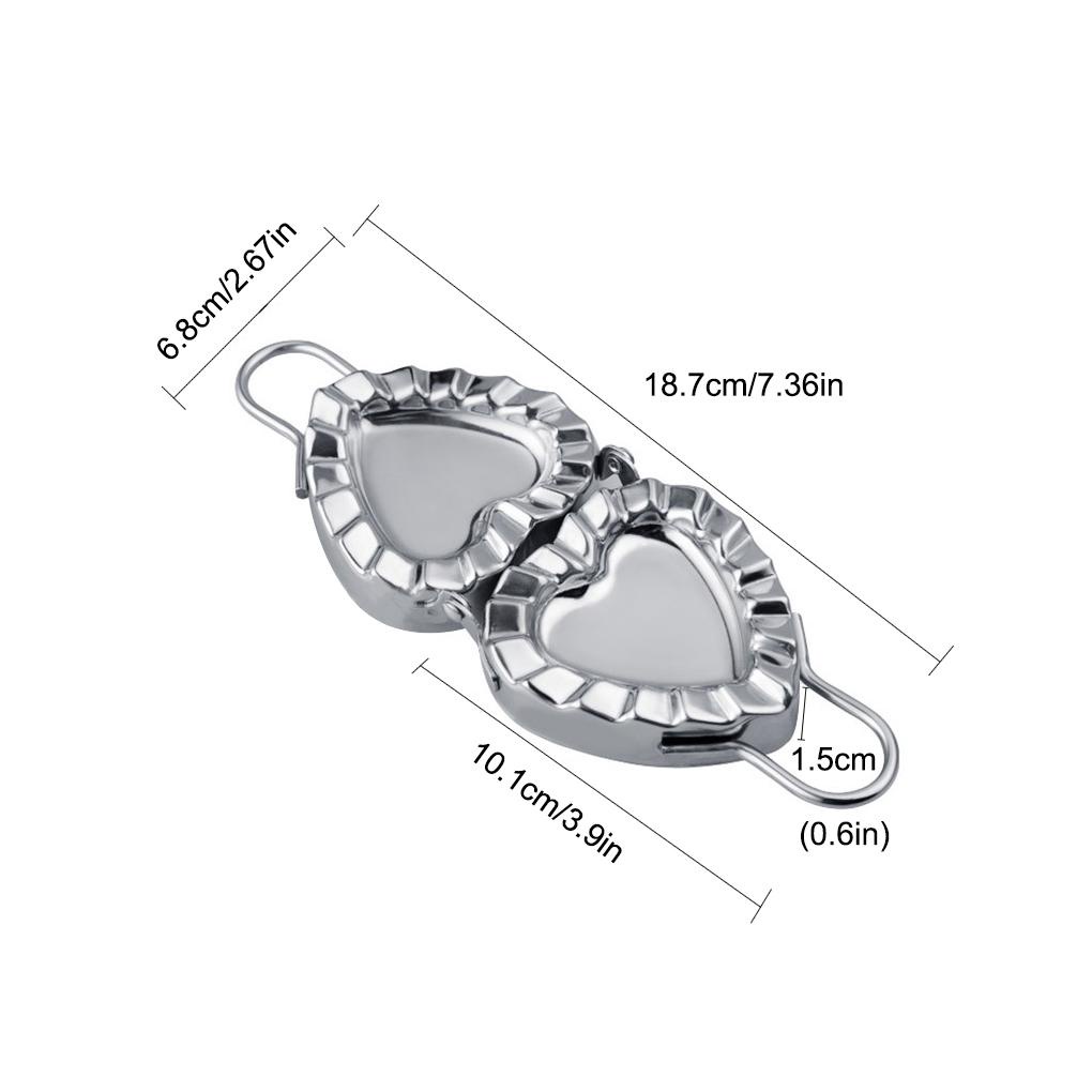 Dumpling Maker Dough Slicer Cetakan Stainless Steel Gadget Portabel Berbentuk Hati Dumplings Mold Chinese Food Dapur Rumah