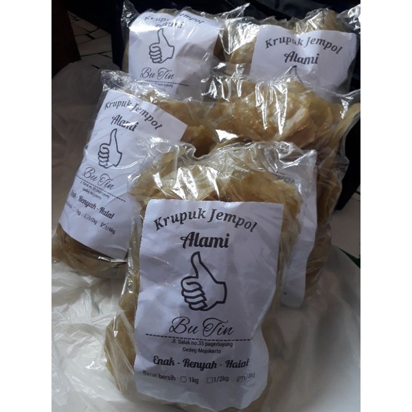 

Krupuk Jempol krupuk alami krupuk mentah krecek khas mojokerto enak laris manis