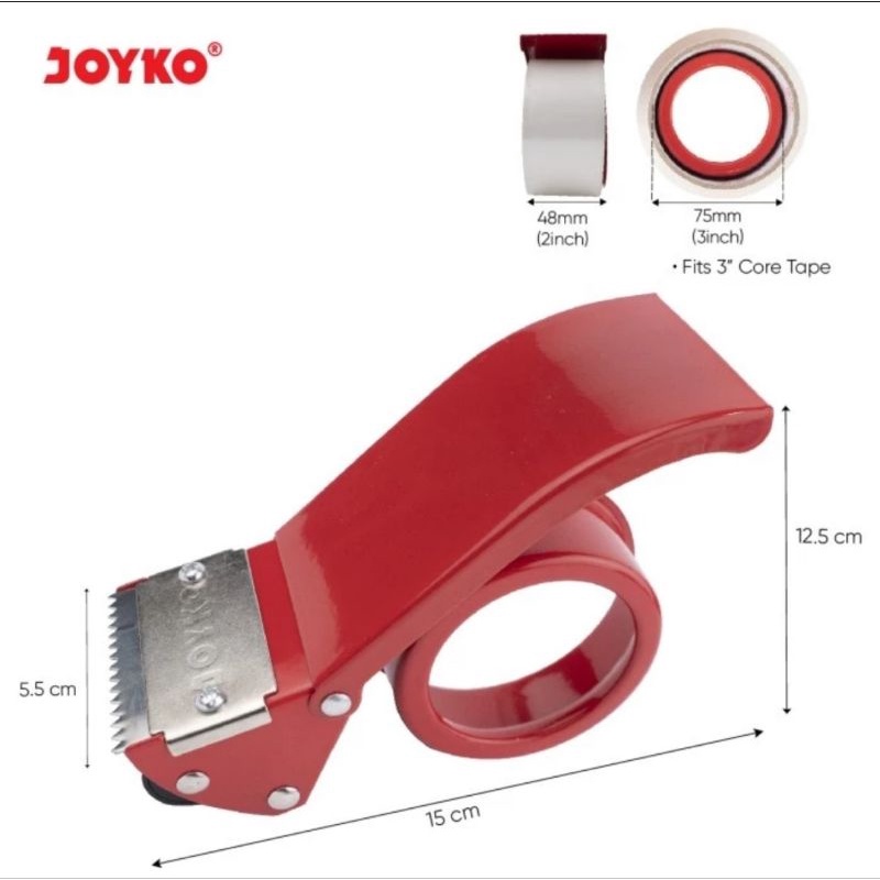 Tape Cutter Dispenser 2&quot; inch Body Besi Rumah Pemotong Lakban JOYKO TD-2S