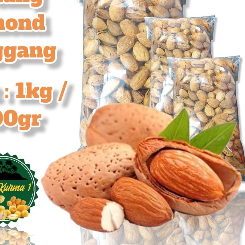 

limited Edition✔️Kacang Almond rasa dan sdh matang 1kg (panggang/Roasted)|SQ6