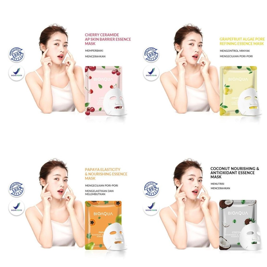 PART II Sheet Mask Face Bioaqua Masker Wajah Melembabkan Mencerahkan Anti Penuaan