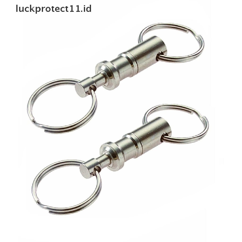 /Fashion Hot//// New Dual Key Ring Snap Lock Holder Detachable Pull-Apart Key Rings Gantungan Kunci.