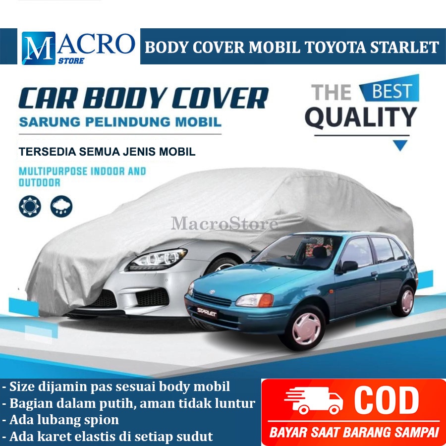 Cover Mobil Starlet / Sarung Mobil Starlet / Mantel Selimut Penutup Mobil Starlet Waterproof Anti Ai