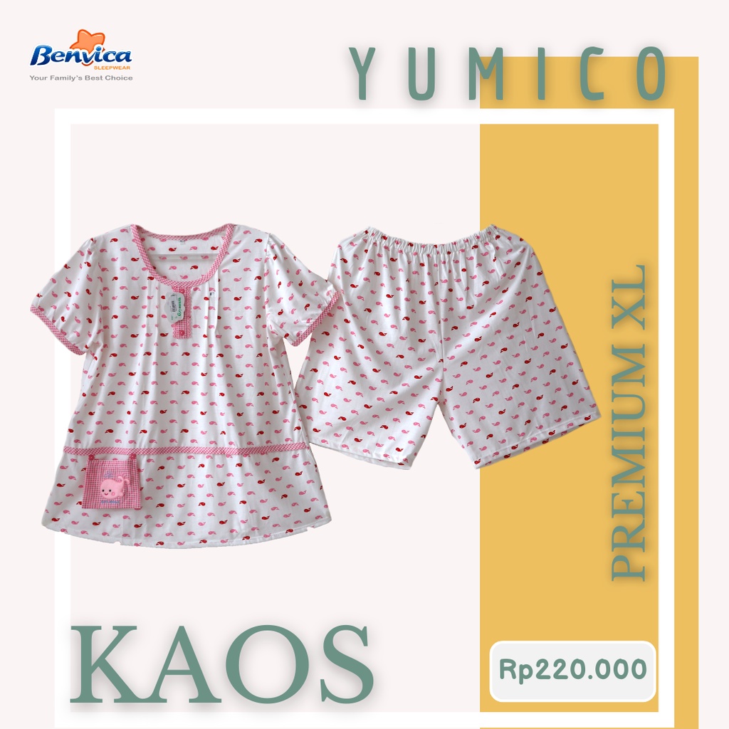 BAJU TIDUR KAOS CELANA PENDEK XL PREMIUM YUMICO