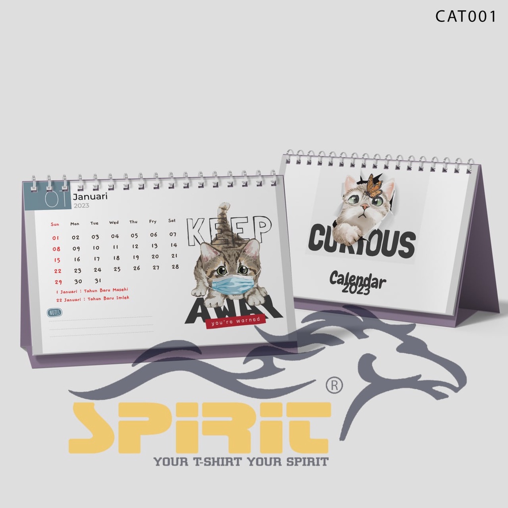 

Kalender meja 2023 kucing cute hiasan meja kalender duduk 2023