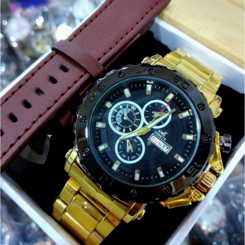 New COD!!!!! Mirete Jam Tangan Pria Analog Original Import | Realpick | Tanggal Hari Aktif | Water Resistant | Free Tali Kulit | Terlaris | Termurah | Jam Tangan Pria Tahan Air | Jam Tangan Pria Bayar Cod