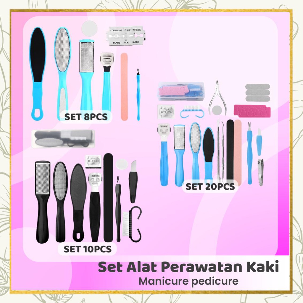 【 COD 】Set Alat Perawatan Kuku Kaki Manicure Pedicure/Pembersih Tumit Pecah/Perawatan Kecantikan Profesional Foot Care