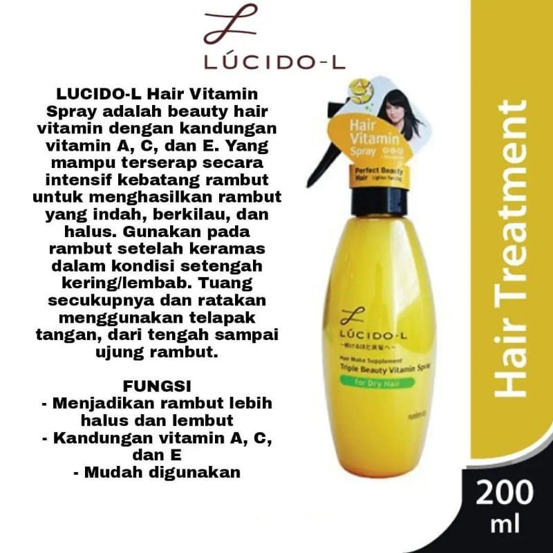 LUCIDO-L HAIR VITAMIN SPRAY DRY DAMAGE NORMAL 200 ML / VITAMIN RAMBUT SPRAY