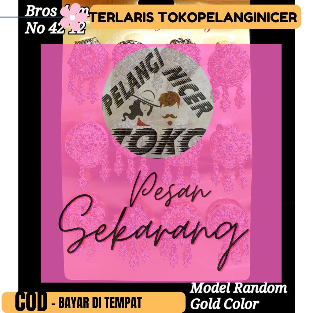 SATUAN- Bros Mix Model Uk.4cm Gold Collor SJ 0044-BROS KEBAYA MINI_Bross Peniti Hijab TKJKT