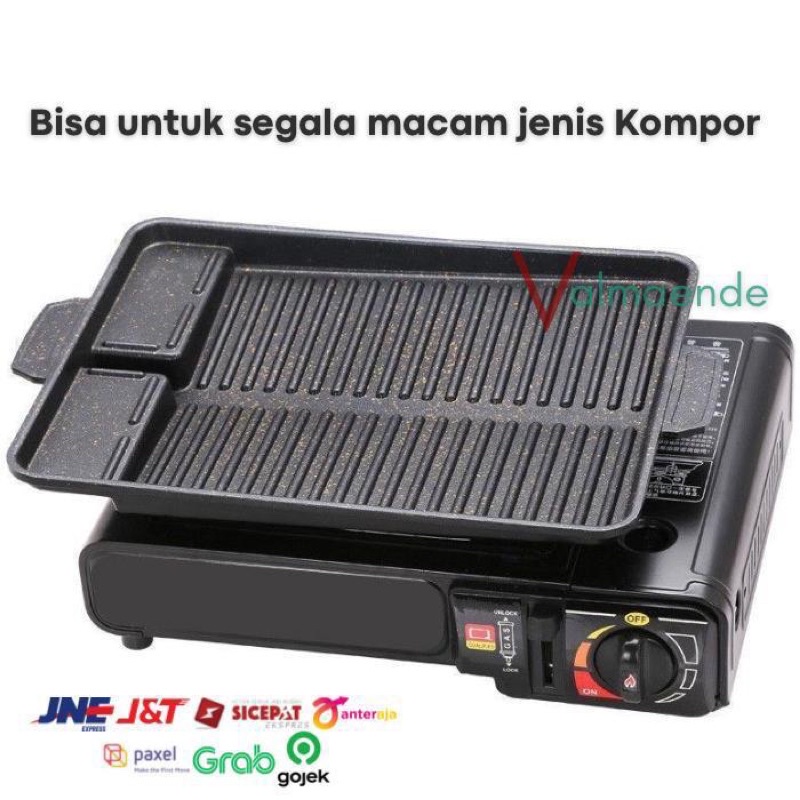 Grill Pan Panggangan BBQ anti Lengket GSF 4517 Yakiniku Bulgogi Pan Alat Pemanggang Multifungsi