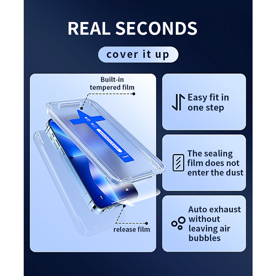 Luxury HD Pemasangan Sekali Klik Tempered Glass Untuk OPPO Reno2 3 4 4SE 5 Lite 5K 5Z 6 7 7SE 8 Pro Plus Pelindung Layar Anti Spy Tempered Glass