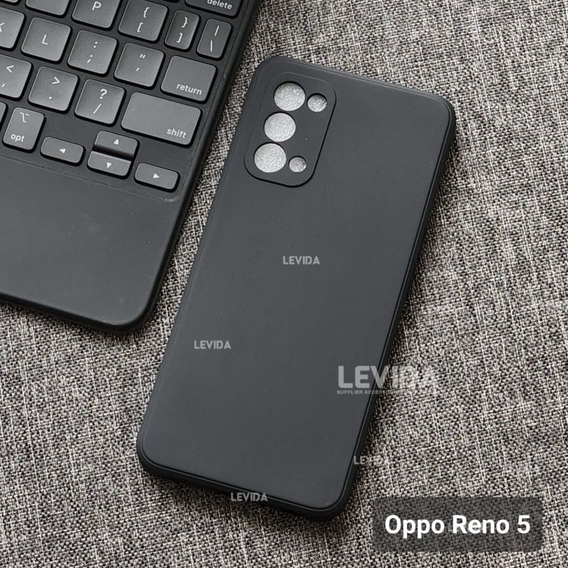 Case Oppo Reno 5 Macaron Black Soft Case Black Slim Matte Case Oppo Reno 5