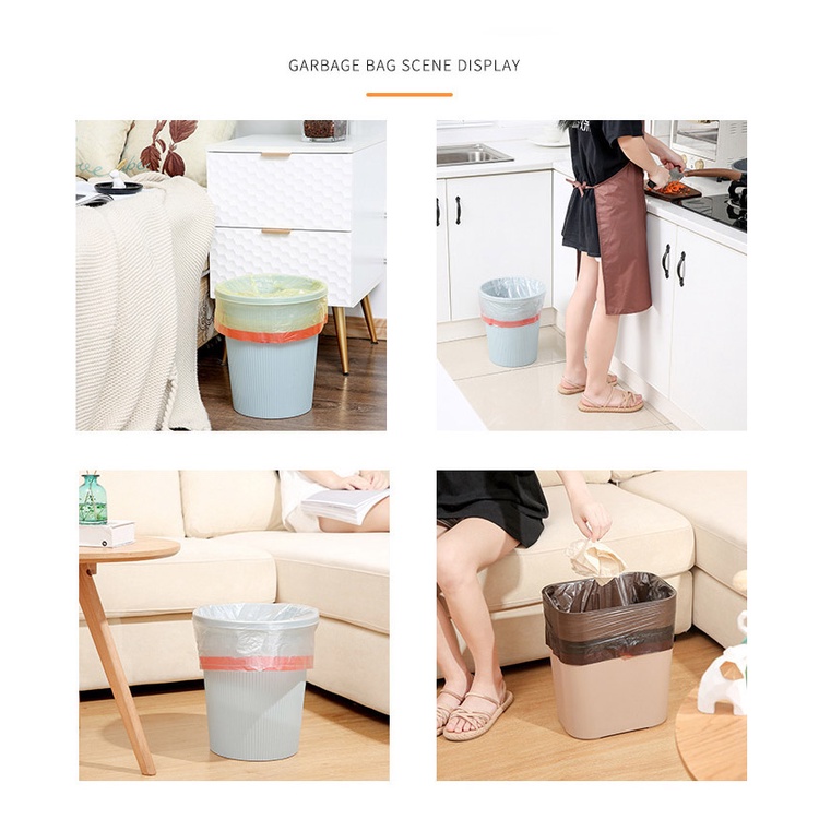 Roll Disposable Kantong Plastik Sampah Dengan Tali  Kantong Plastik Gulung Trash Large Trash Bag Hanya 8L 10L