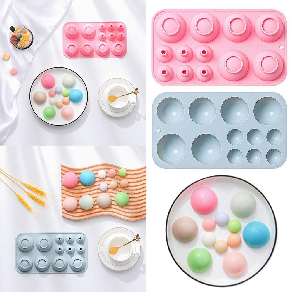 Solighter 3D Bola Bulat Handmade Sabun Cetakan Alat Dekorasi Kue Jelly Dome Silicone Cake Mold