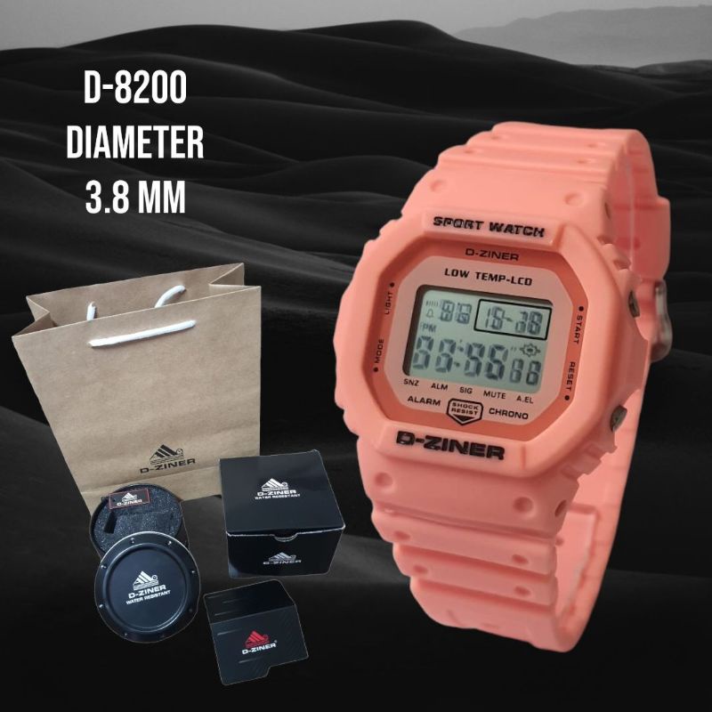 Jam Tangan Wanita Digital D-Ziner D-8200 Original Tahan Air New