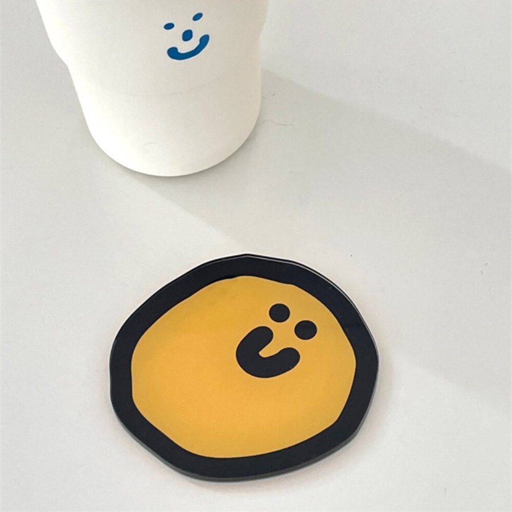 [COD Tangding]simple Ins Kartun Akrilik Coaster Alas Insulasi Panas Tahan Suhu Tinggi Mangkuk Cangkir Pad