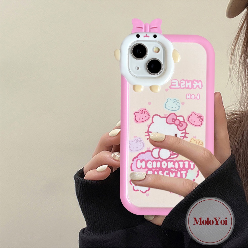 Soft Case Motif Kartun Hello Kitty 3D Untuk iPhone 11 14 12 13 Pro MAX 6 6s 7 8 14 Plus XR X XS MAX SE 2020