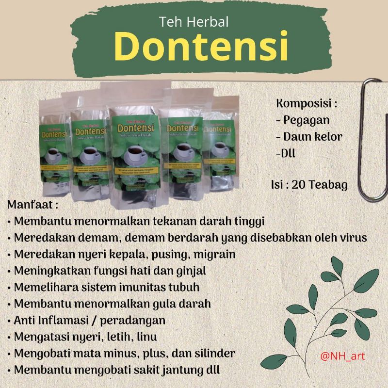 

Teh Herbal DONTENSI (Obat Hipertensi / Darah Tinggi)