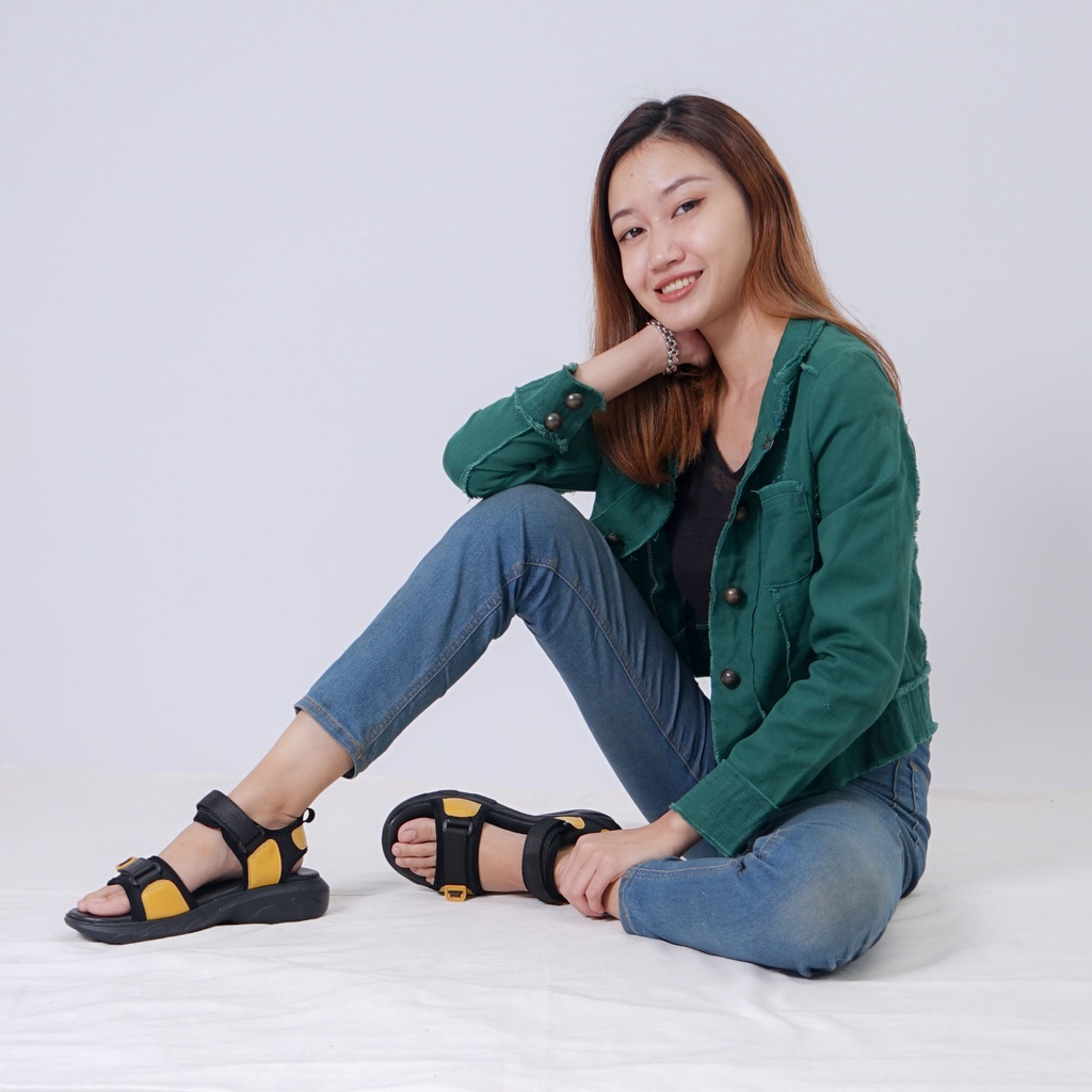 dunkenstock SKY Sandal casual wanita sendal wedges wanita 2 strap sendal cewek tali belakang