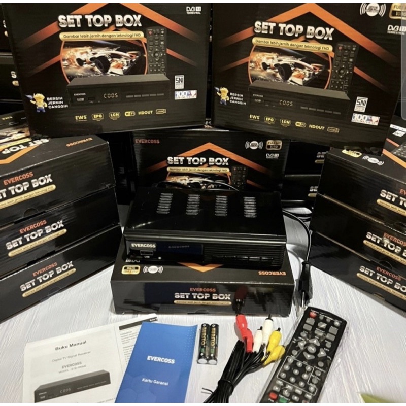 Evercoss Set Top Box Receiver EVERCOSS PRIME STB DVB T2 HD Terbaru DVB T-2