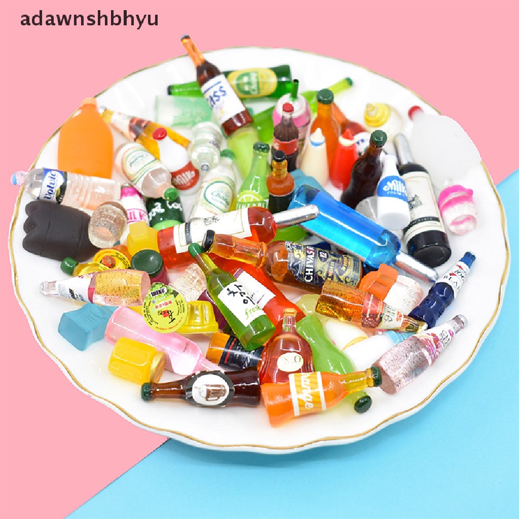 Adawnshbhyu 10/20PCS Miniatur Minuman Campur Botol Anggur Coke Mini Aksesoris Rumah Boneka ID