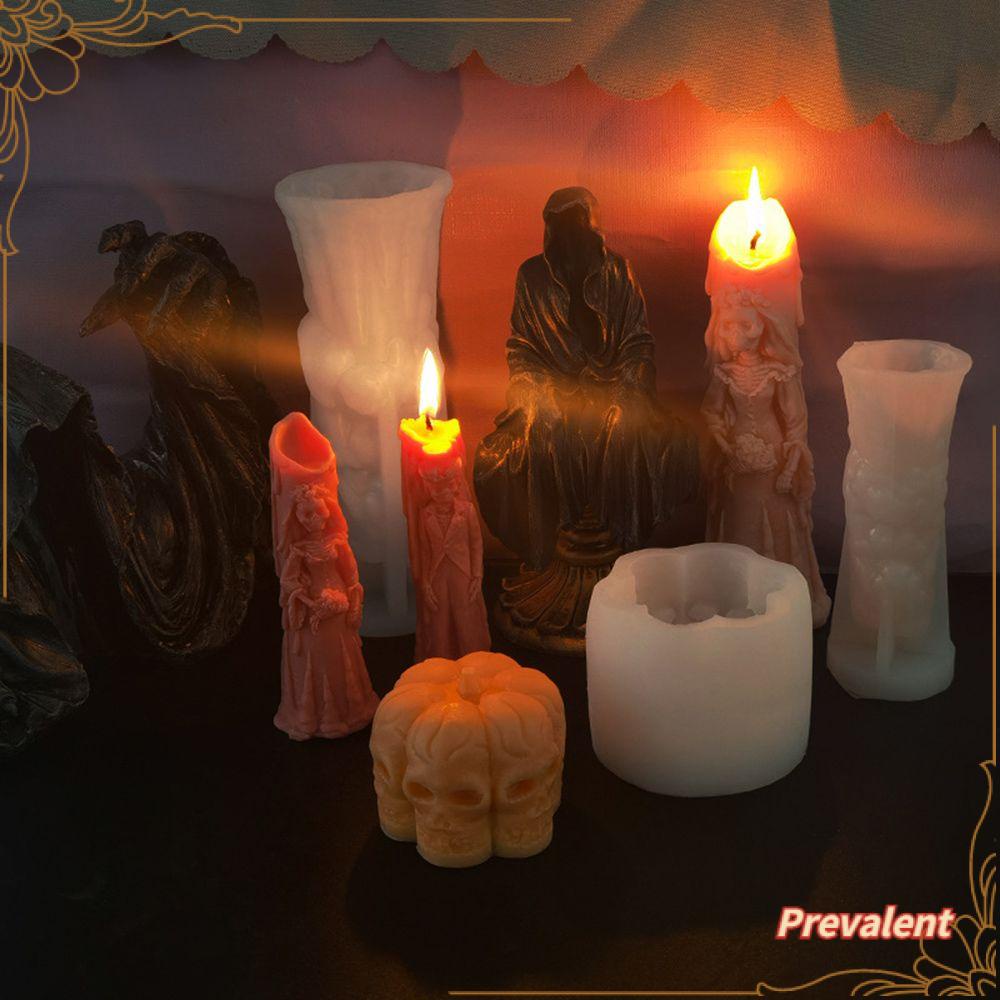 Preva Halloween Candle Mold Gift Polymer Clay Alat Membuat Lilin Cetakan Resin