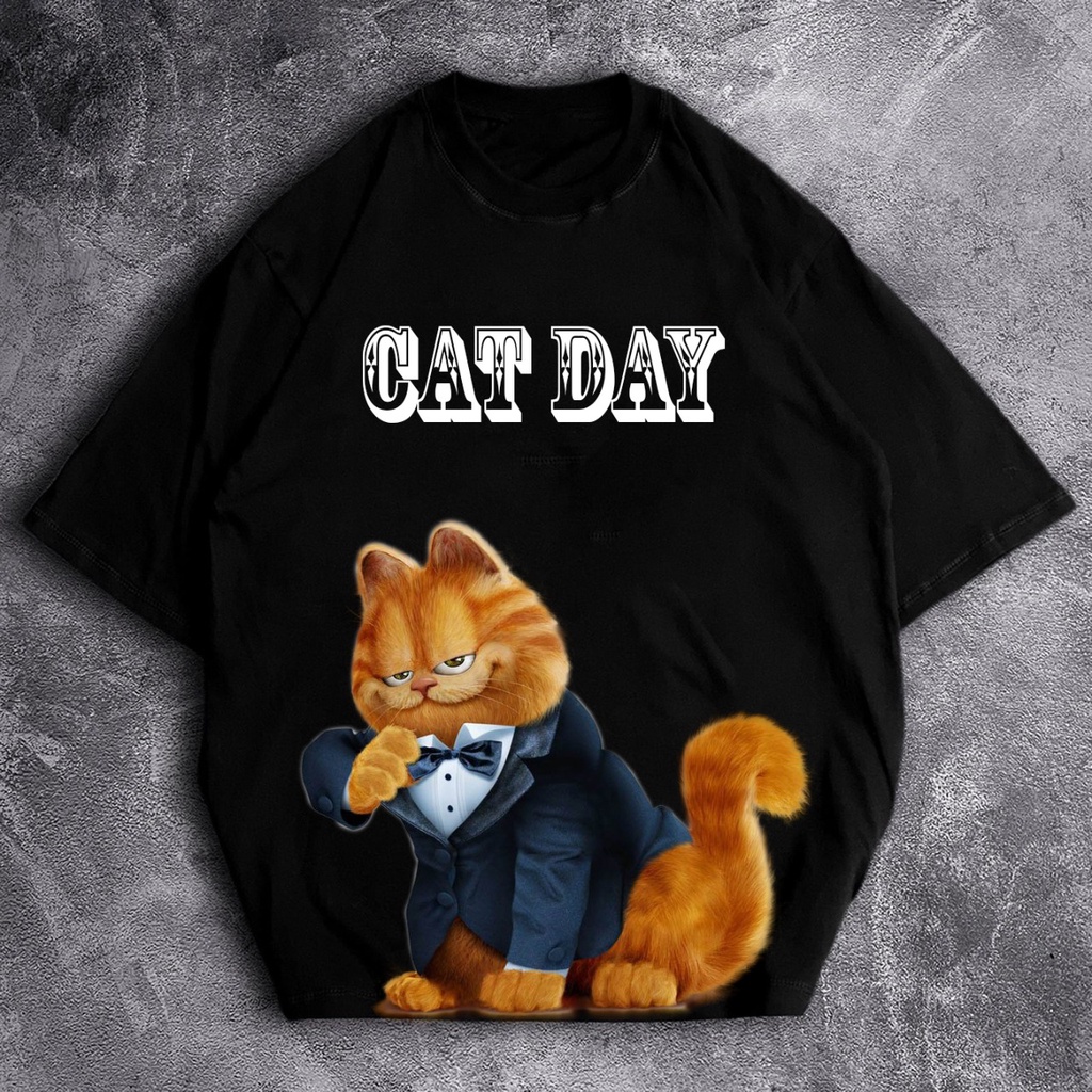 GSC - Baju Kaos Oversize CAT DAY / Kaos Oversize  Bahan Cotton Combed 24S