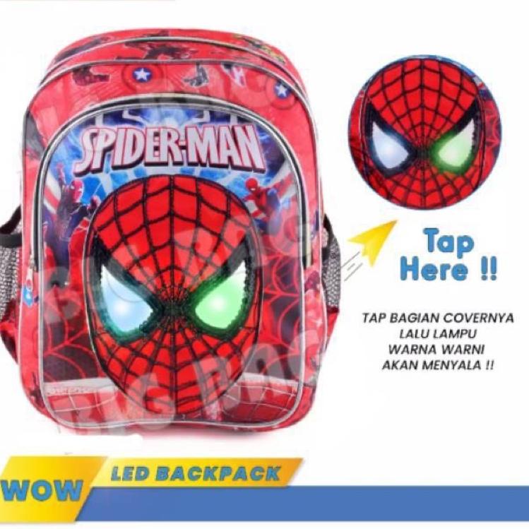 ((Z-3T✔)) tas spiderman tk paud tas spiderman led mata nyala murah