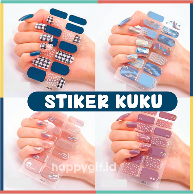Premium Nail Art Sticker DQ Series 14 Pcs Stiker Kuku KU030