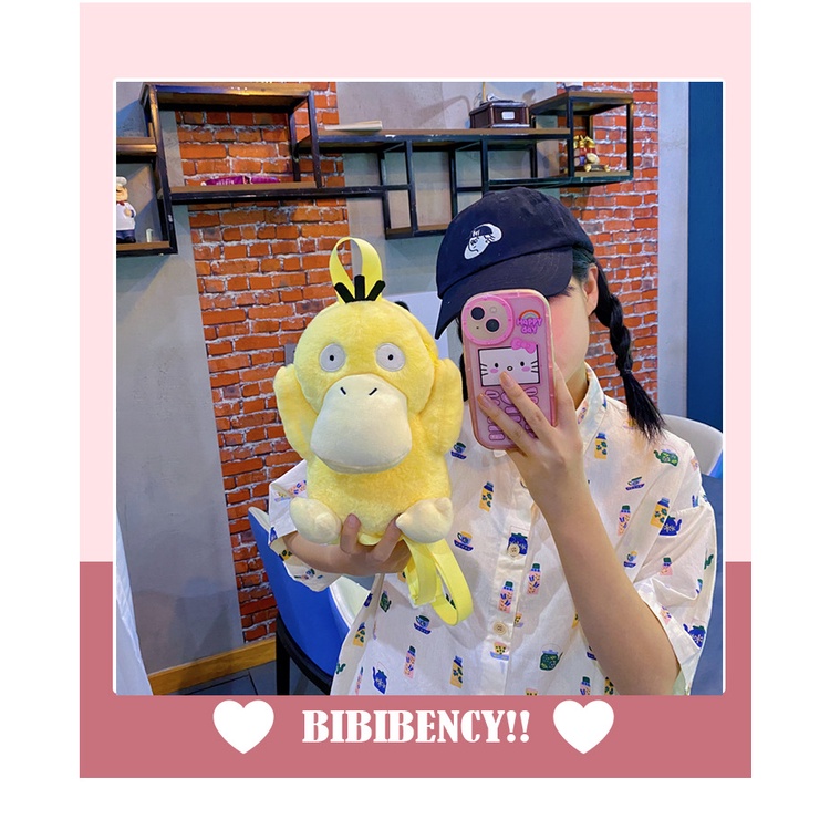 TAS RANSEL PSYDUCK POKEMON BEBEK BONEKA BULU DUCK LEMBUT Tas BACKPACK DUCK LUCU Fashion Korean Style Tas Kartun Bebek Kekinian Bahan Plush Halus Trendy