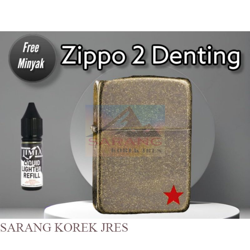 SARANG JRESS- KOREK API ZIPPO LAMBANG BINTANG MERAH DUA DENTING/ 2 SUARA CENTENGAN