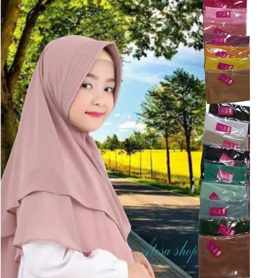 hijab anak/jilbab anak / Ceruti XL U 9--12 tahun