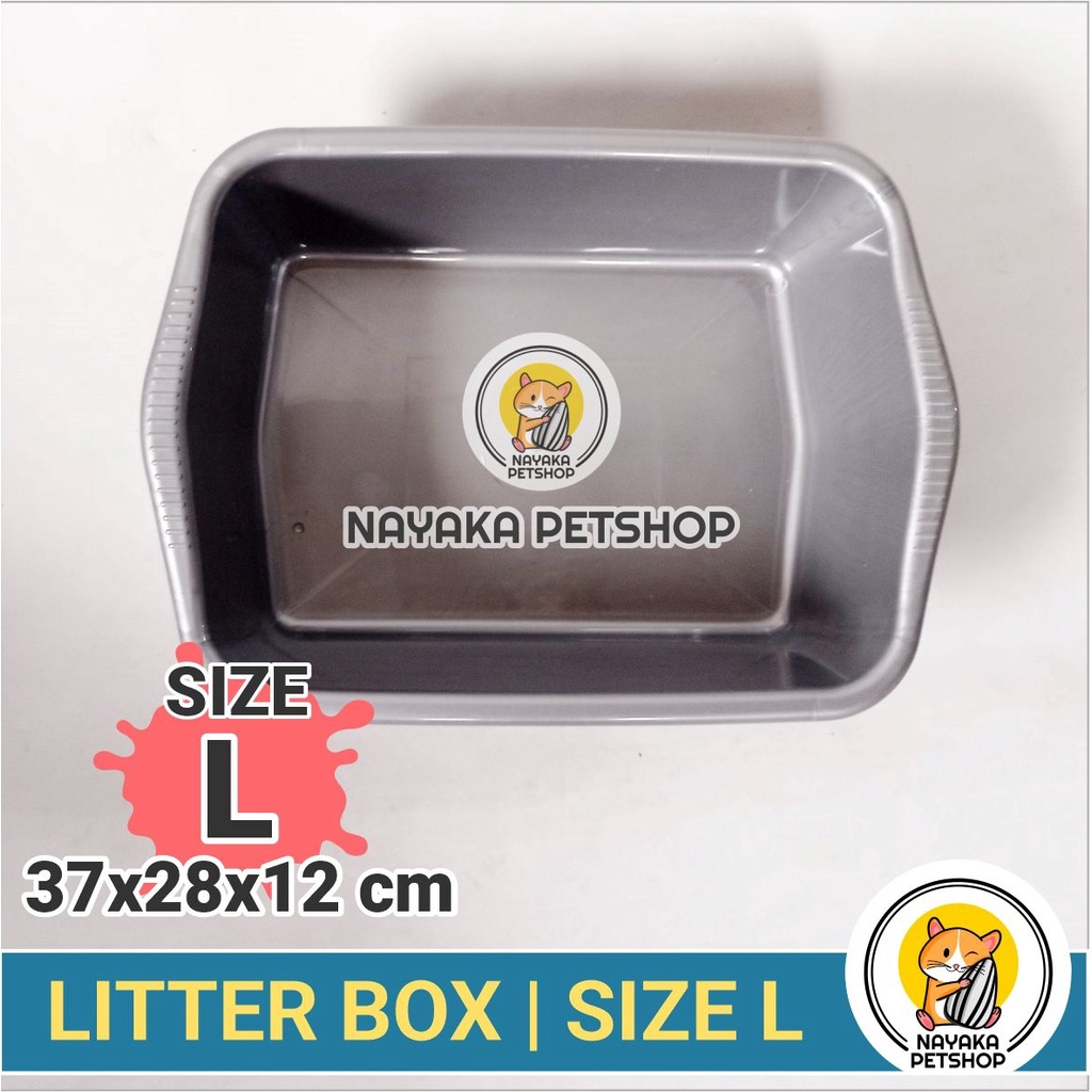 Size L Litter Box Kucing Bak Pasir Baki Zeolit Gumpal Wangi Wood Pellet Cat Toilet Kotak Kotoran Hewan