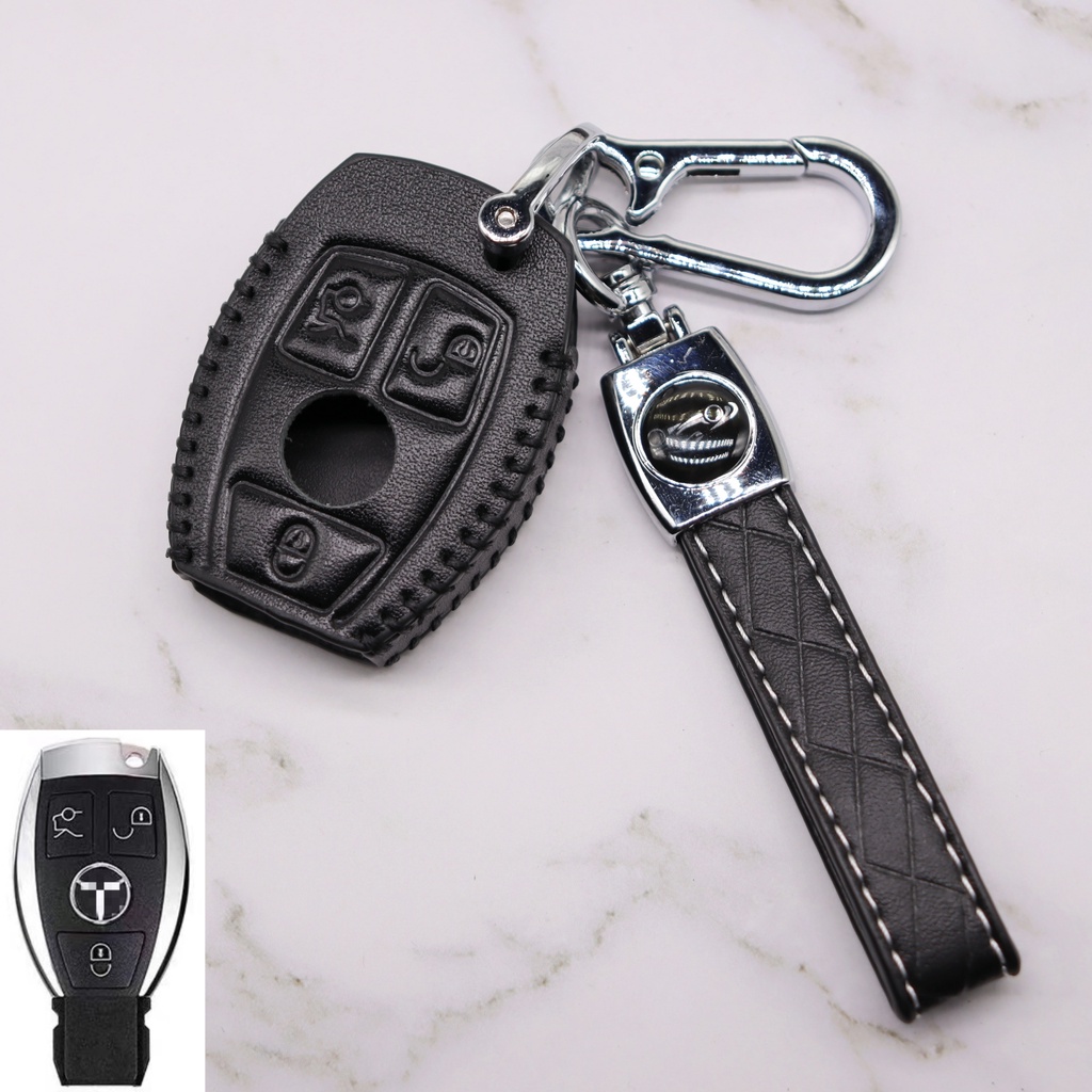 Mercedes-benz Leather key Holder cover Smart key case Luminous Sarung Kunci Mobil e200l cla clb